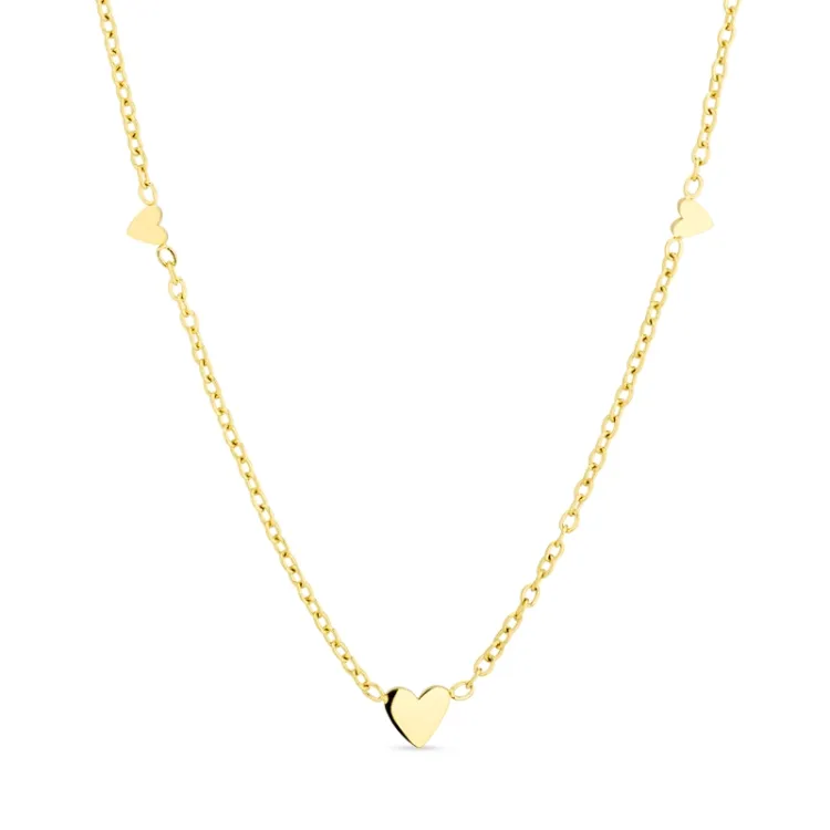 waterproof hart ketting in verguld staal - OCEANA