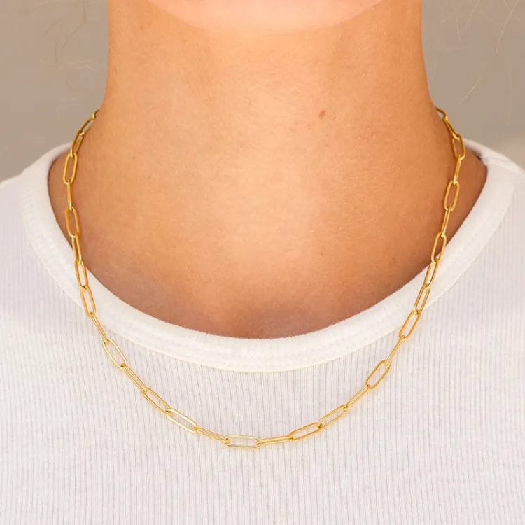 waterproof ketting in verguld staal 45 cm x 4,0 mm  - OCEANA