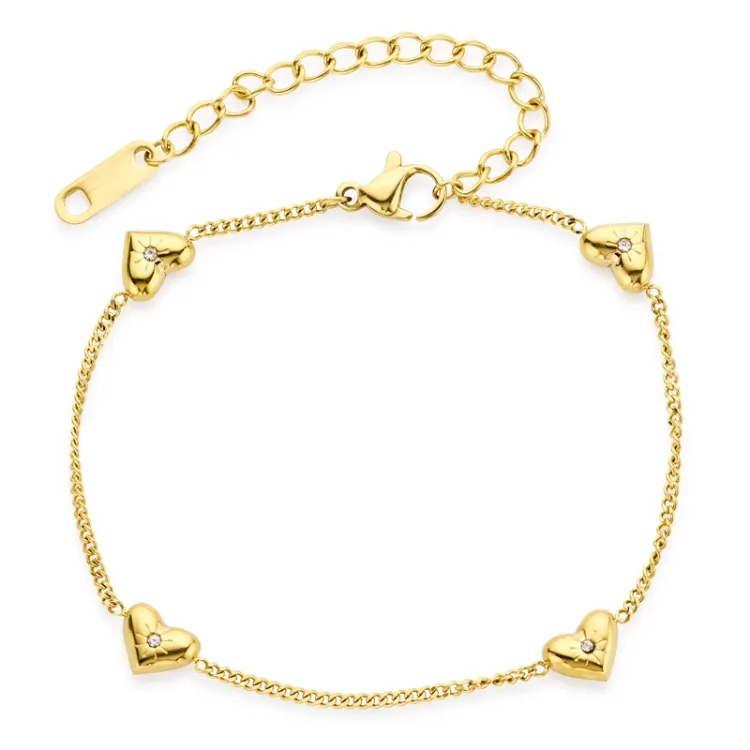 waterproof hart armband in verguld staal - OCEANA