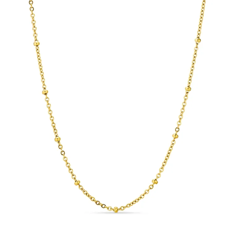 waterproof bolletje ketting in verguld staal 45 cm x 2,8 mm  - OCEANA