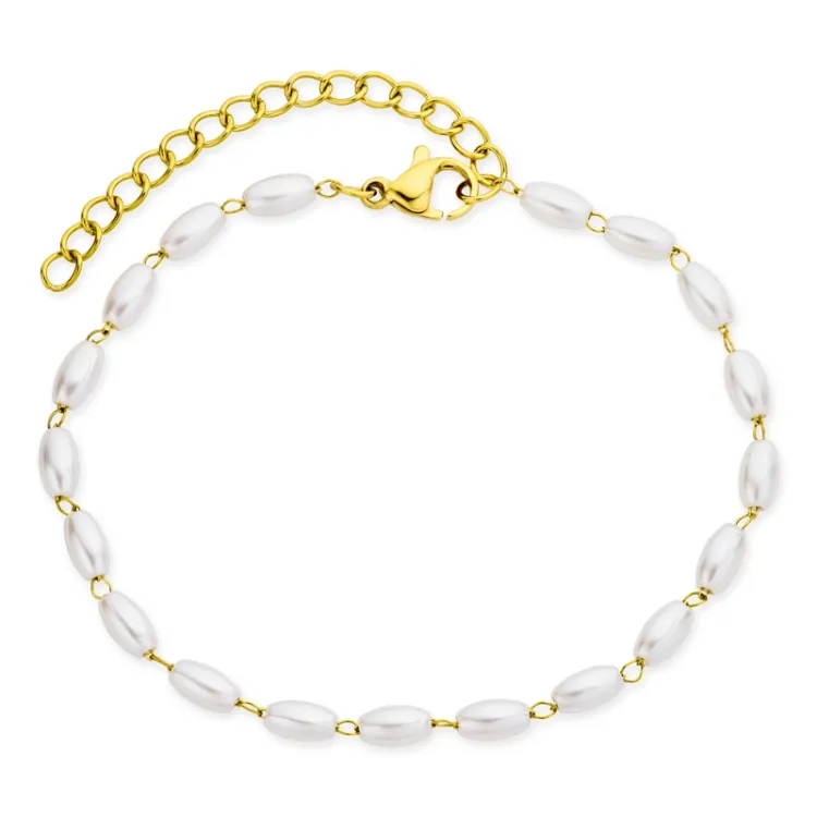 waterproof parel armband in verguld staal - OCEANA