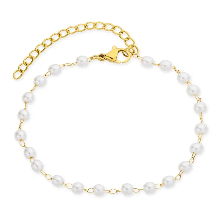 waterproof parel armband in verguld staal - OCEANA