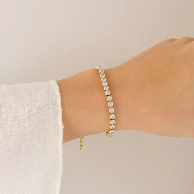 waterproof zirkoon armband in verguld staal - OCEANA