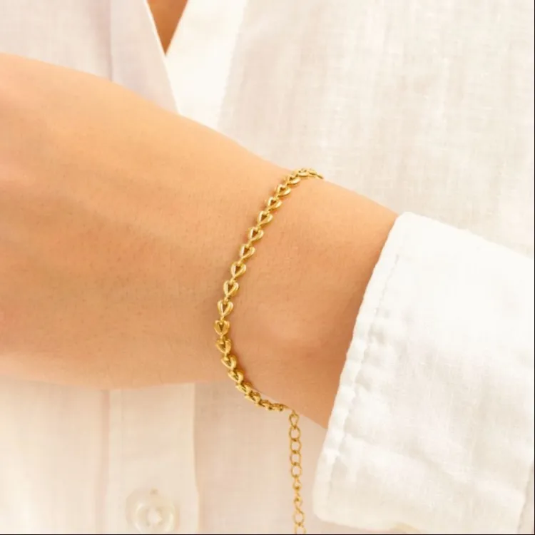 waterproof hart armband in verguld staal - OCEANA
