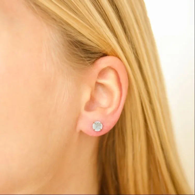 6 mm waterproof solitaire oorbel in verguld staal - OCEANA