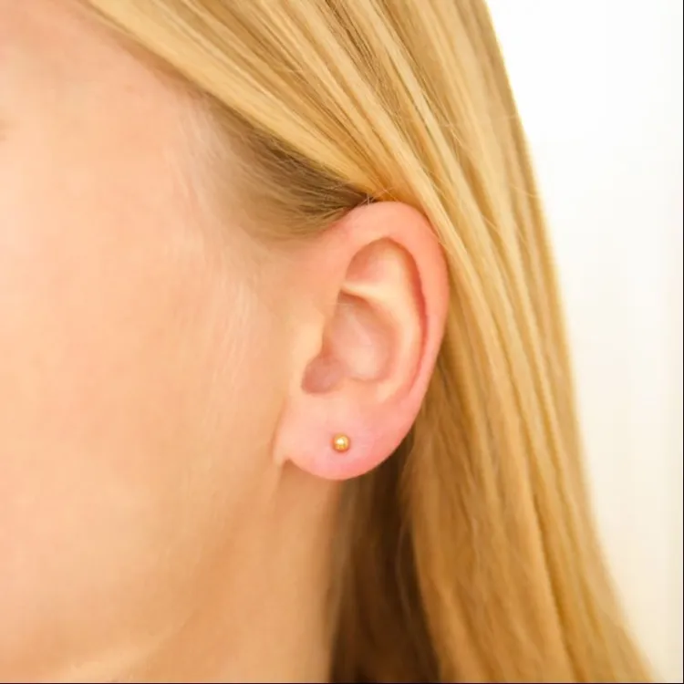 3 mm waterproof oorsteker in verguld staal - OCEANA