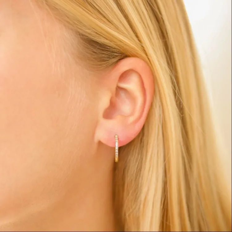 15 mm waterproof zirkoon creool in verguld staal - OCEANA