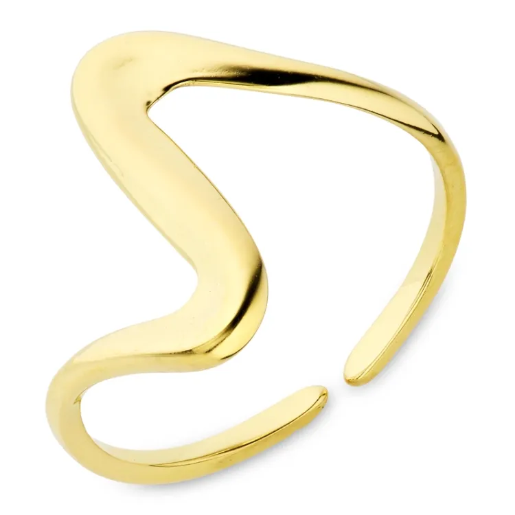 waterproof verstelbaar ring in verguld staal - OCEANA