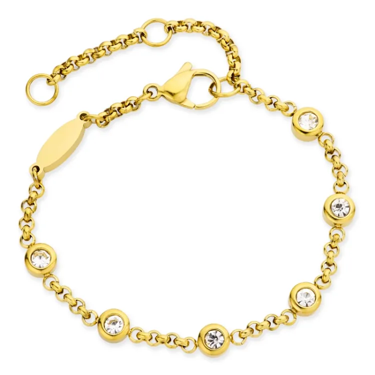 waterproof zirkoon armband in verguld staal - OCEANA