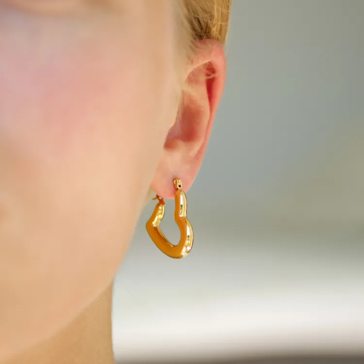 waterproof hart oorbellen in verguld staal - OCEANA