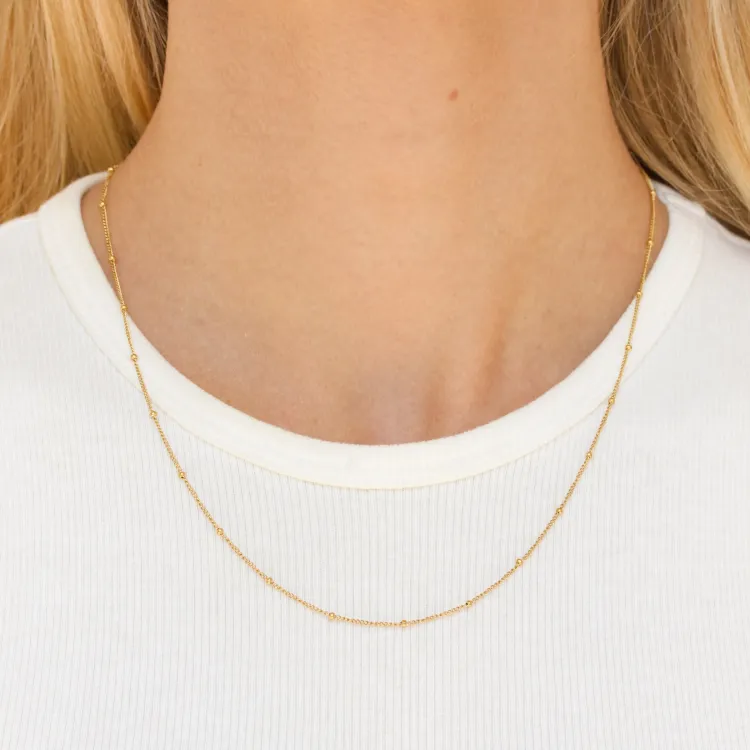 waterproof kogelketting in verguld staal  x 1,8 mm  - OCEANA
