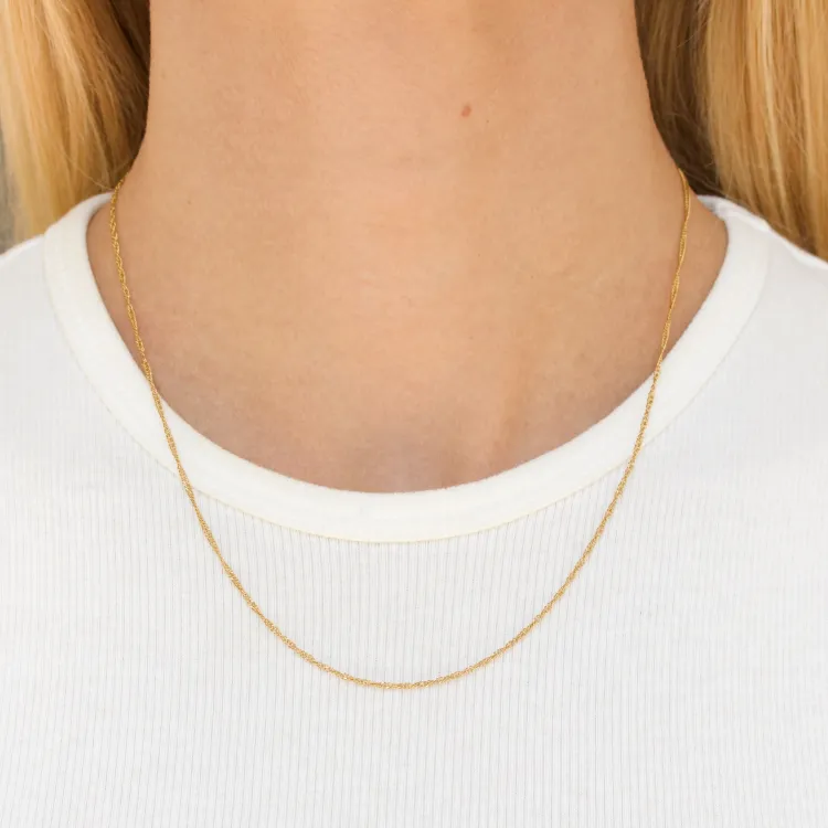 waterproof singapore ketting in verguld staal  x 1,5 mm  - OCEANA