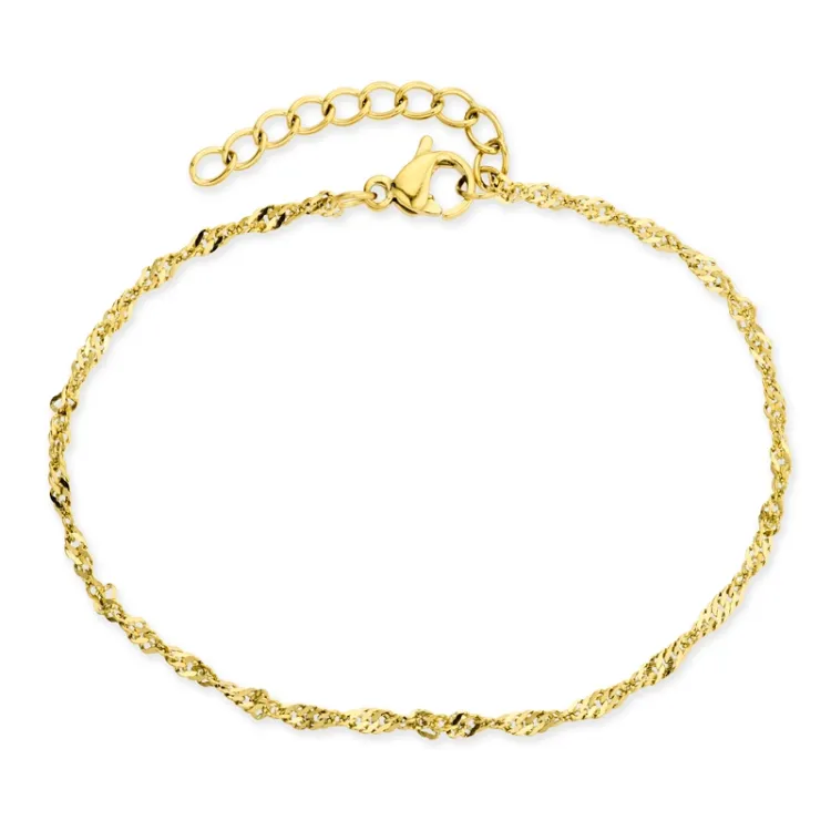 waterproof singapore armband in verguld staal  x 2,0 mm  - OCEANA