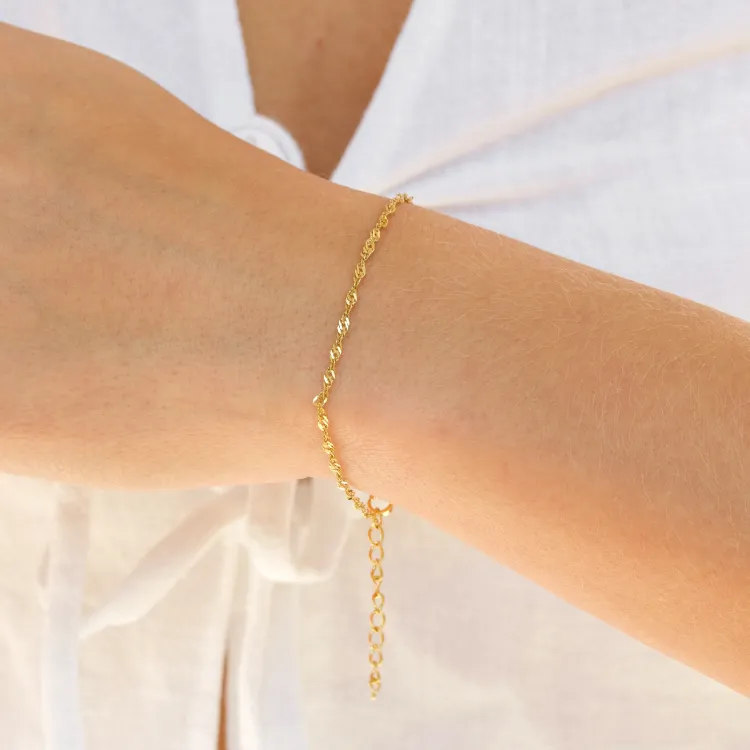 waterproof singapore armband in verguld staal  x 2,0 mm  - OCEANA