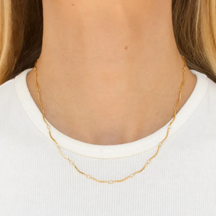waterproof ketting in verguld staal  x 1,0 mm  - OCEANA