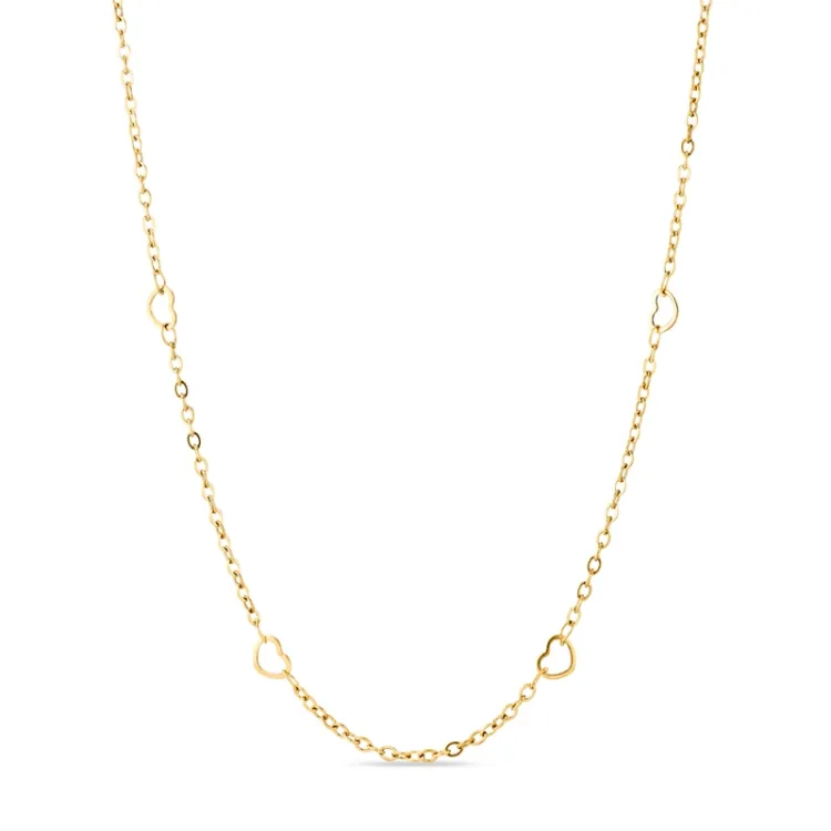waterproof hart ketting in verguld staal  x 5,2 mm  - OCEANA
