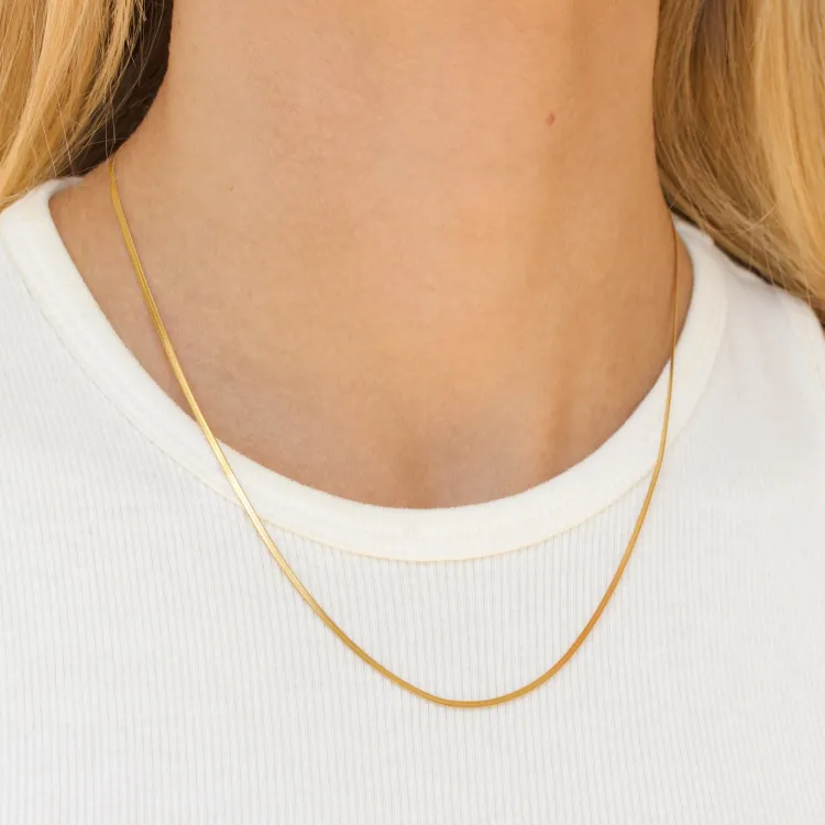waterproof slangenketting in verguld staal  x 1,5 mm  - OCEANA