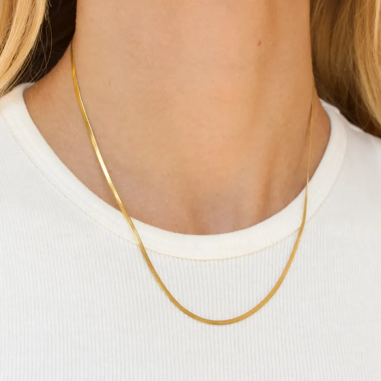 waterproof slangenketting in verguld staal  x 2,0 mm  - OCEANA