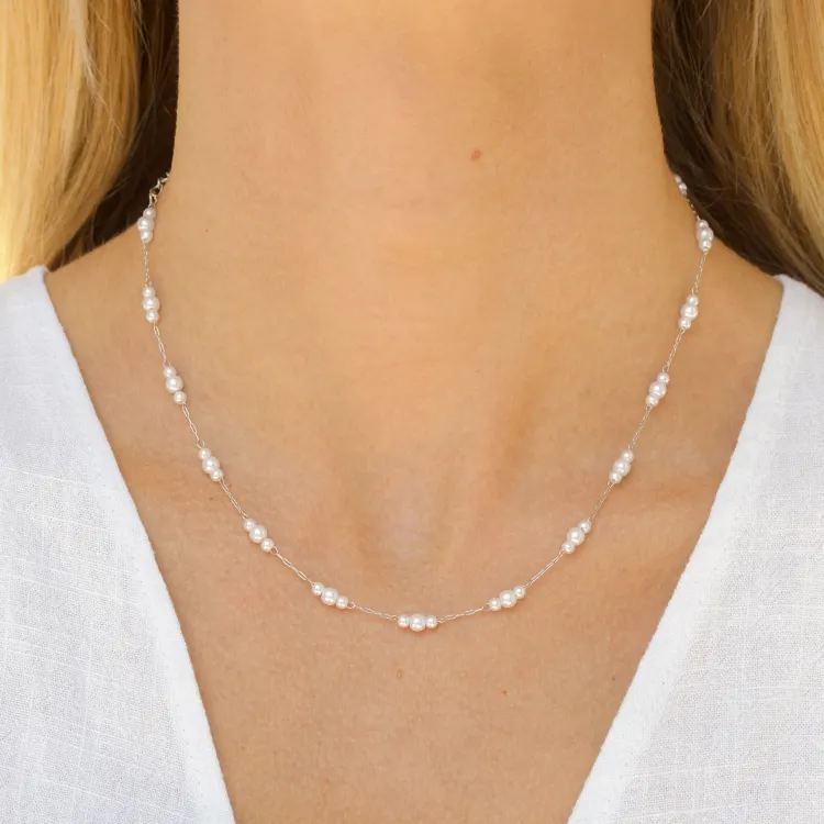 waterproof parel ketting in staal - OCEANA