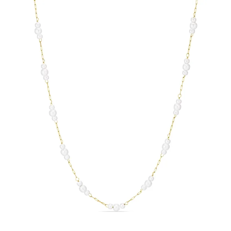 waterproof parel ketting in verguld staal - OCEANA