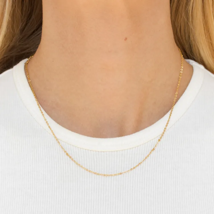 waterproof ketting in verguld staal  x 1,5 mm  - OCEANA