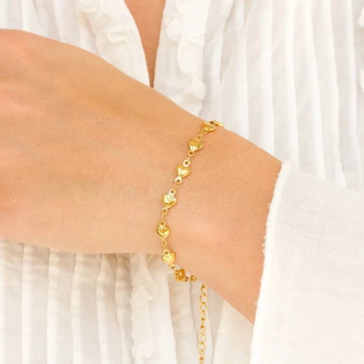waterproof hart armband in verguld staal - OCEANA