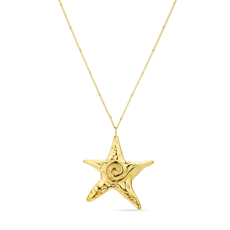 waterproof ster ketting in verguld staal - OCEANA