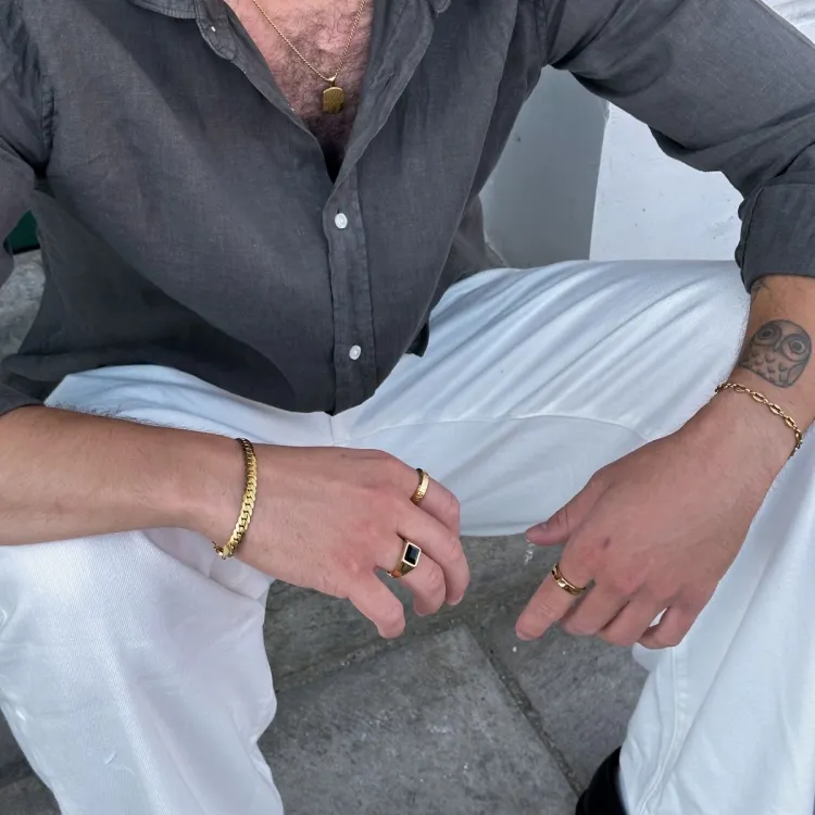 waterproof ring in verguld staal