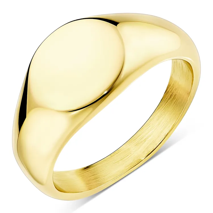 waterproof ovale ring in verguld staal