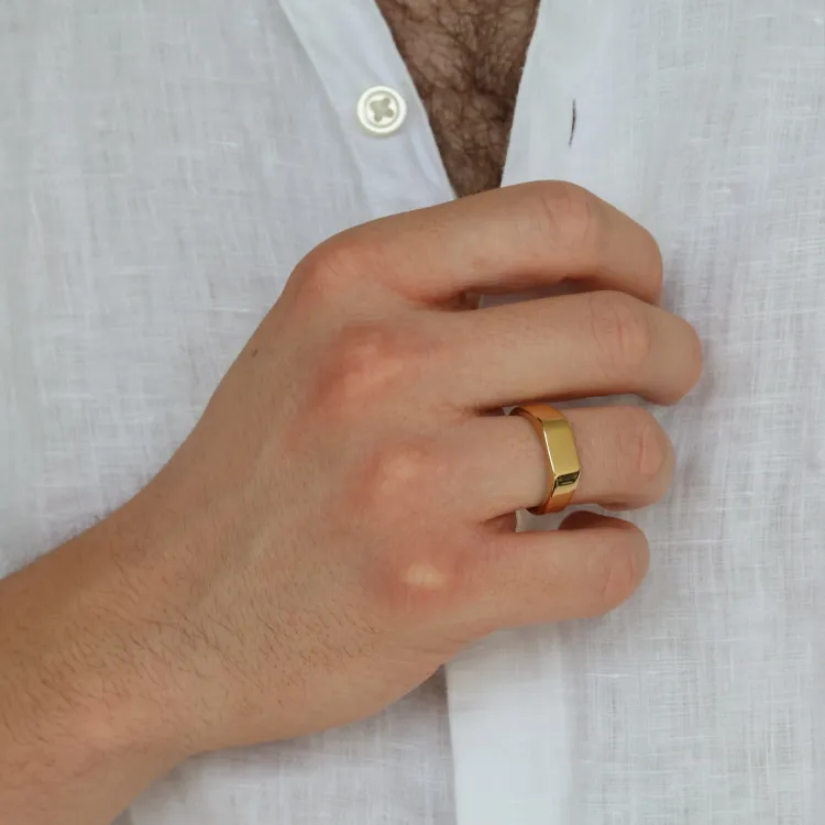 waterproof ring in verguld staal