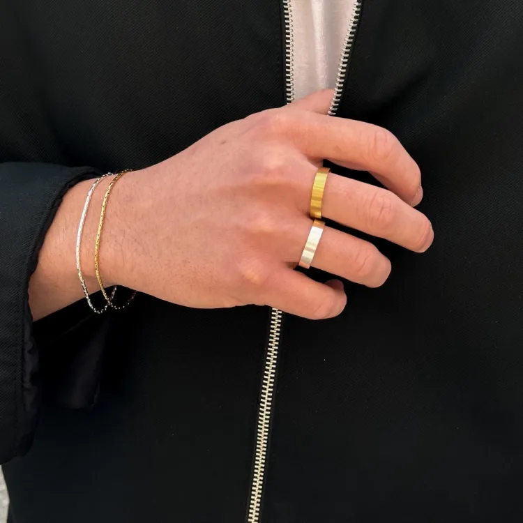 waterproof ring in verguld staal