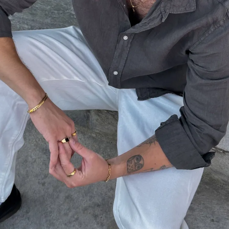 waterproof ring in verguld staal
