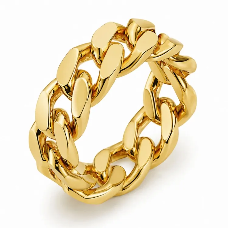 waterproof panzer ring in verguld staal