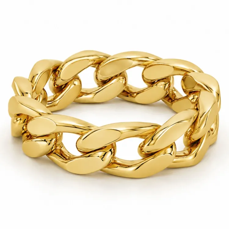 waterproof panzer ring in verguld staal