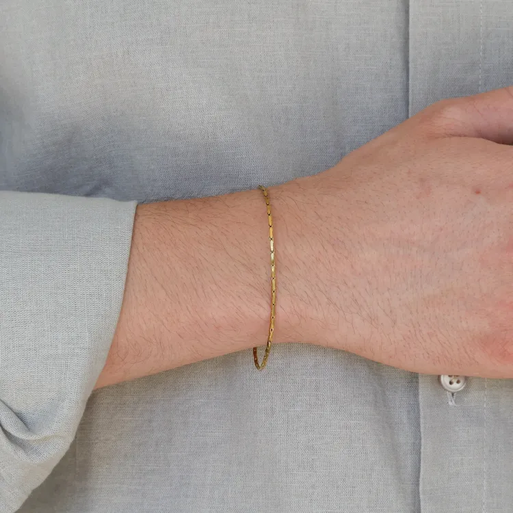 waterproof armband in verguld staal  x 1,5 mm 