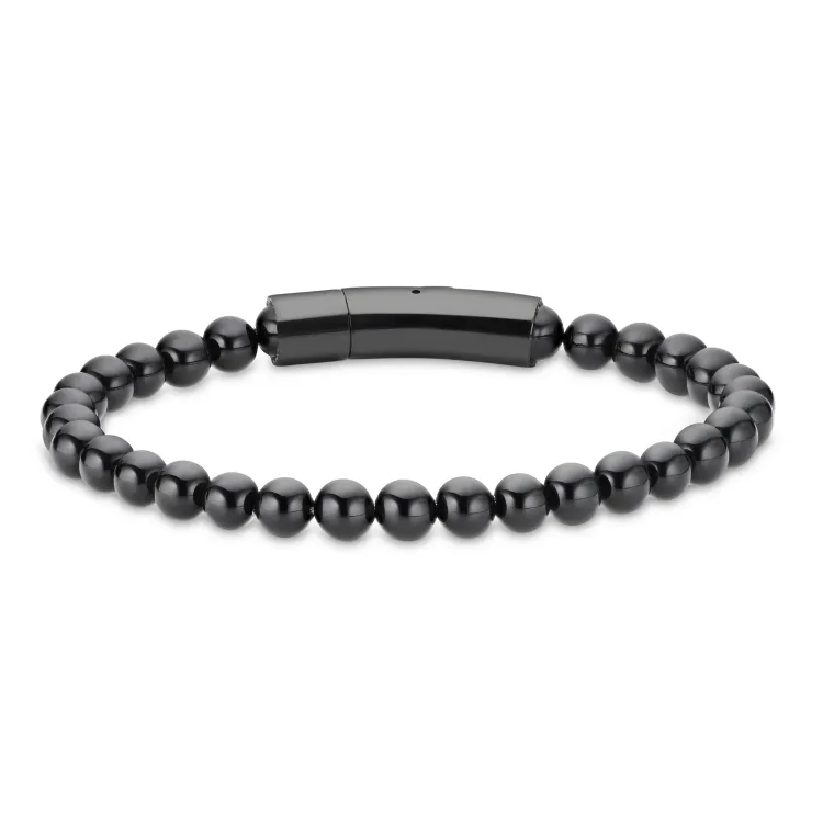 waterproof onyx armband in staal