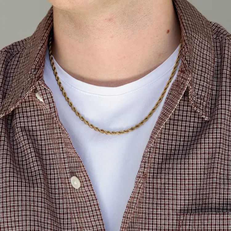 waterproof ketting in verguld staal  x 3,65 mm 