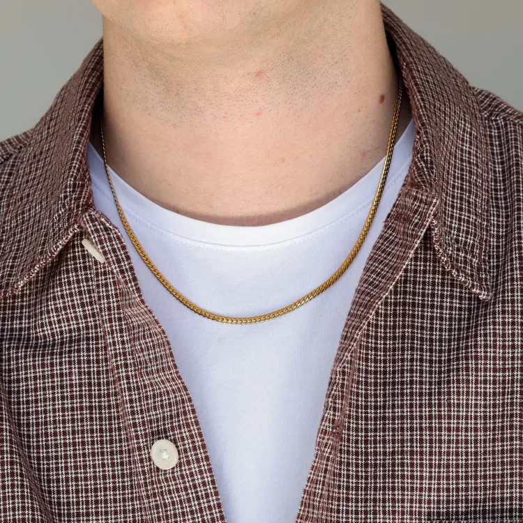 waterproof ketting in verguld staal  x 3 mm 