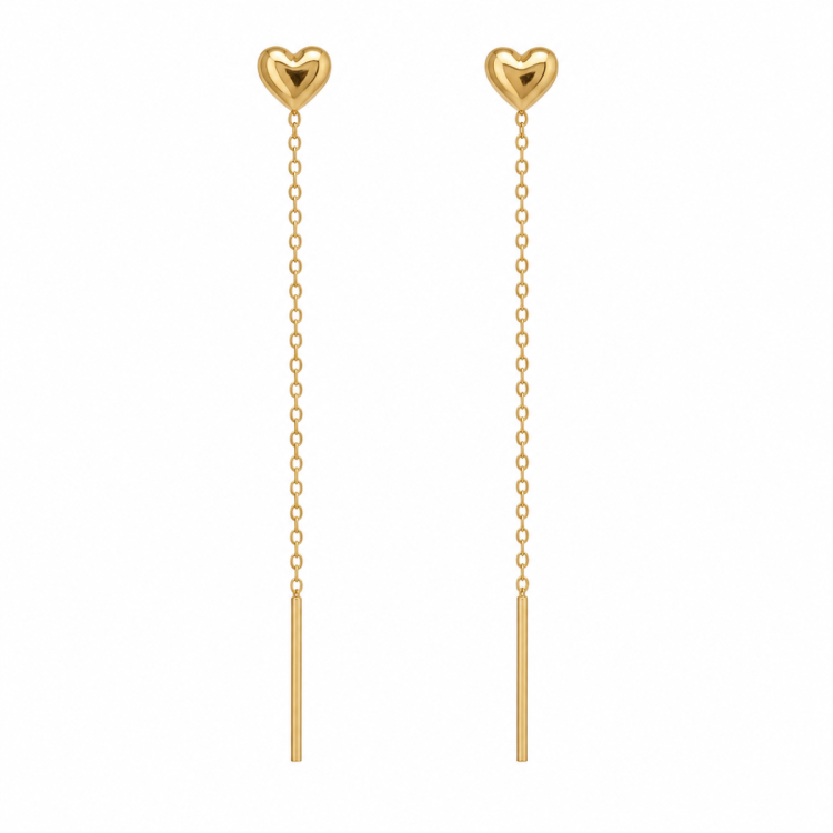waterproof hart ketting oorbellen in verguld staal - OCEANA
