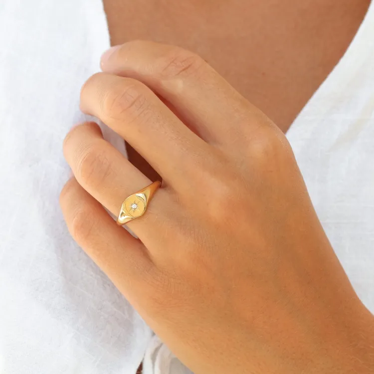 waterproof zon ring in verguld staal - OCEANA