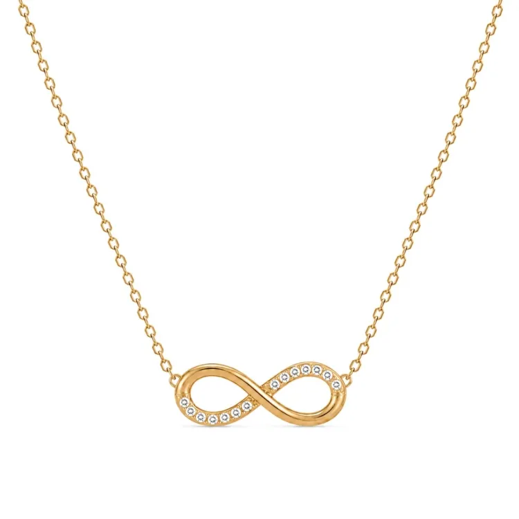 waterproof infinity zirkoon ketting in verguld staal - OCEANA
