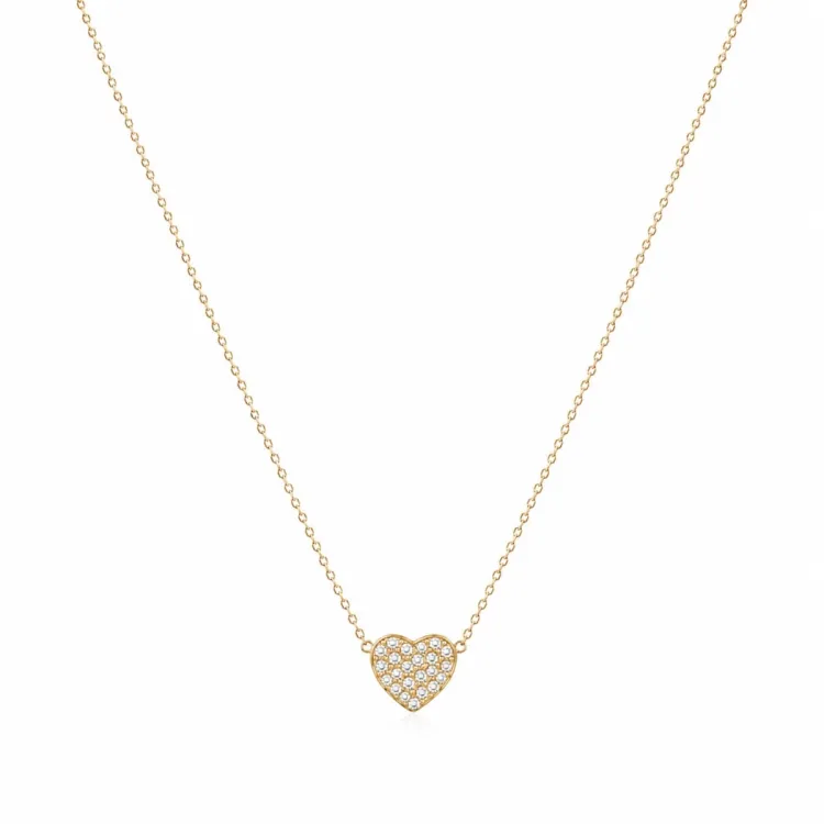 waterproof hart zirkoon ketting in verguld staal - OCEANA