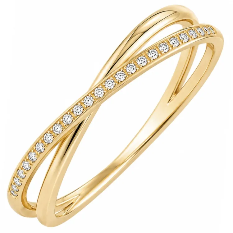 waterproof zirkoon ring in verguld staal - OCEANA