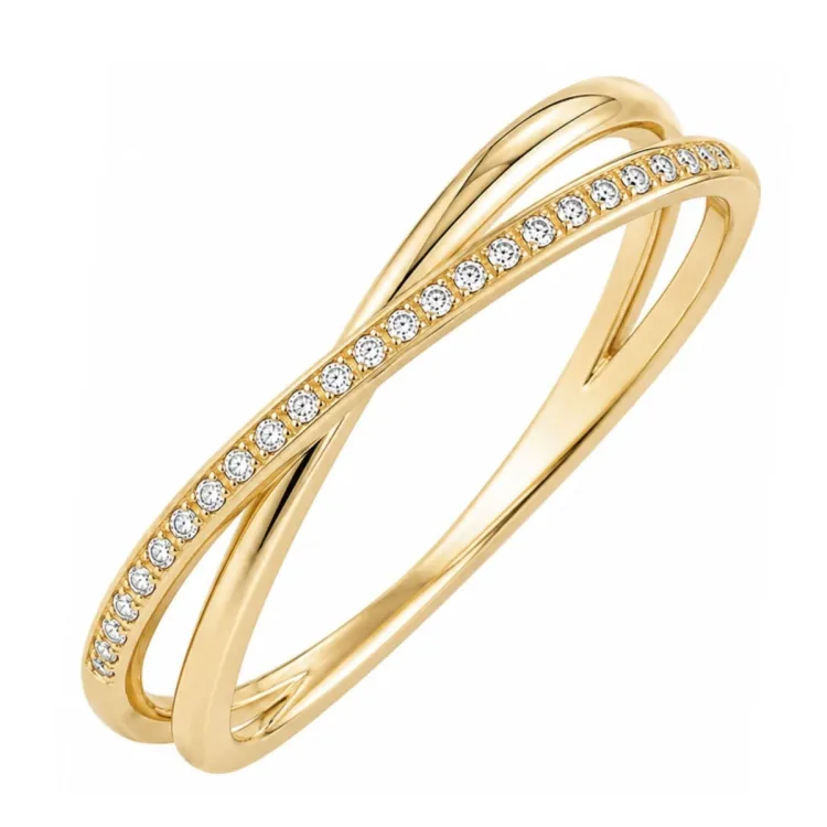 waterproof zirkoon ring in verguld staal - OCEANA