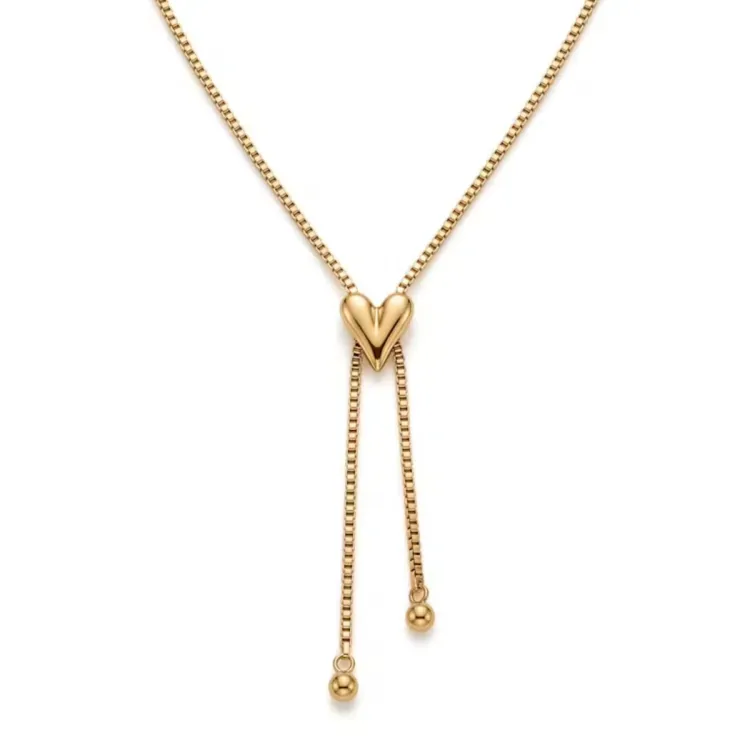 waterproof hart ketting in verguld staal - OCEANA