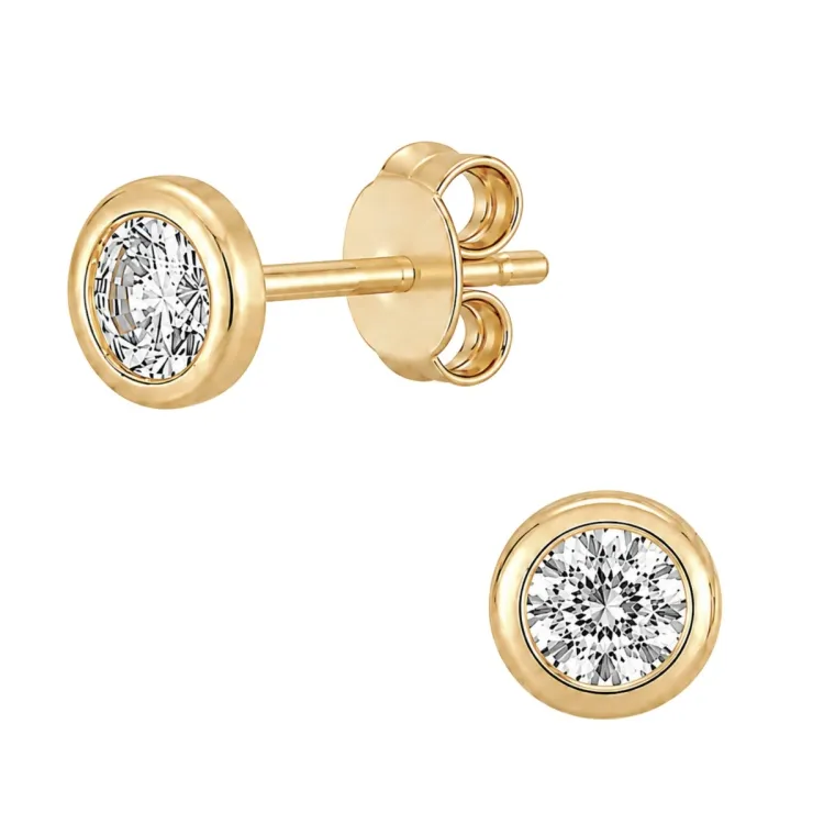 4 mm waterproof zirkoon solitaire oorbel in verguld staal - OCEANA