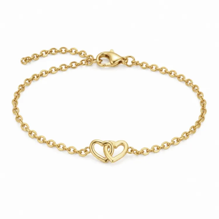 waterproof hart armband in verguld staal - OCEANA
