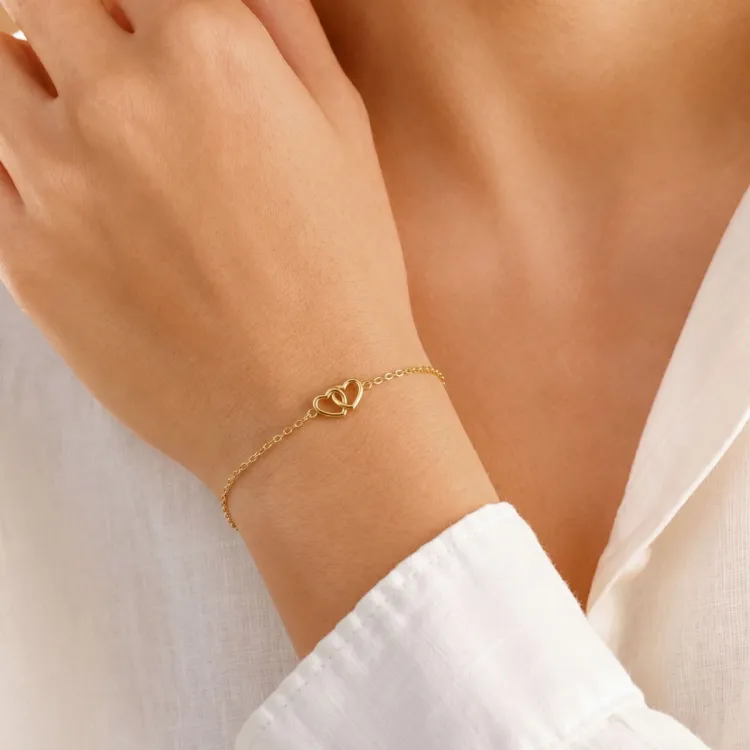 waterproof hart armband in verguld staal - OCEANA