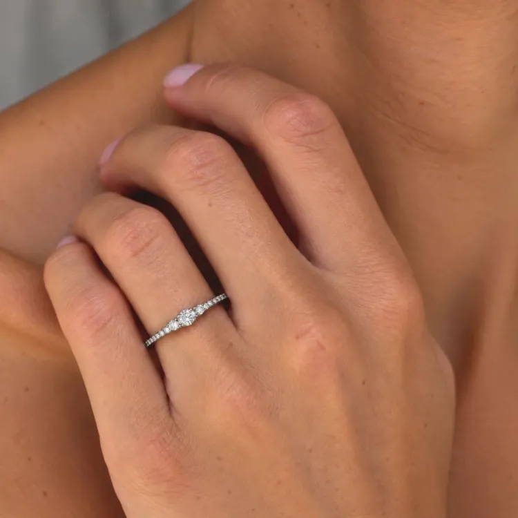 waterproof zirkoon ring met een fout in staal - OCEANA