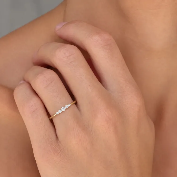waterproof zirkoon ring in verguld staal - OCEANA